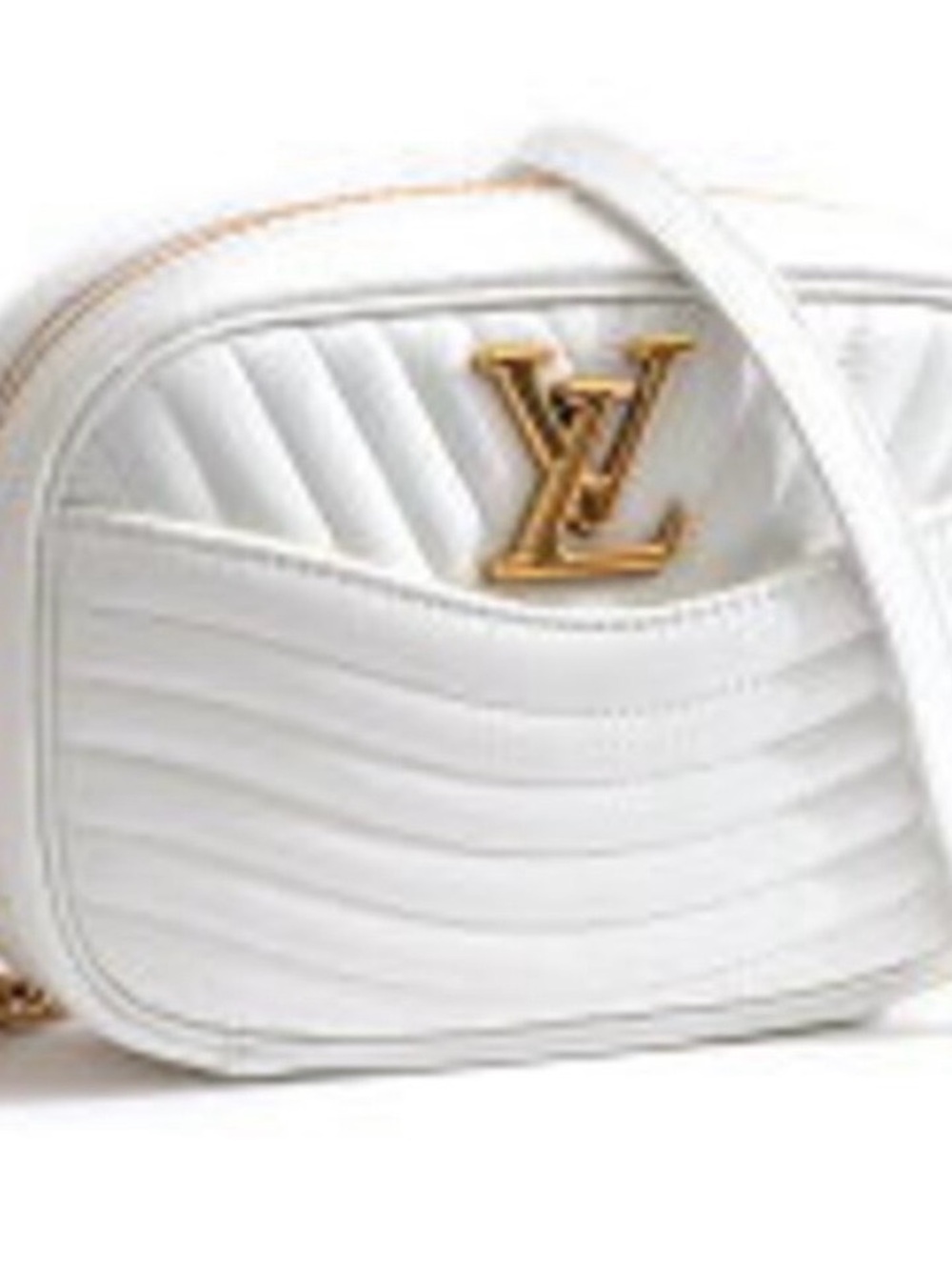 Louis Vuitton White Quilted leather New Wave Camera Bag w/charm & gold hardware